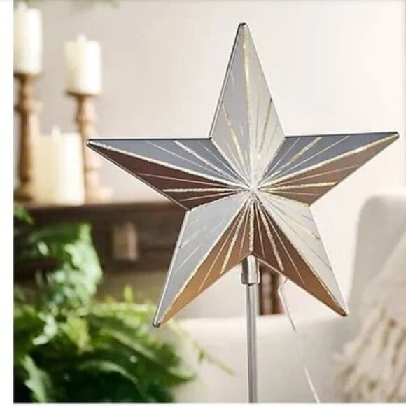 Starry Night 11" Clip-On Tree Topper by Valerie Choice of Gold, White or Silver - Picture 2 of 3